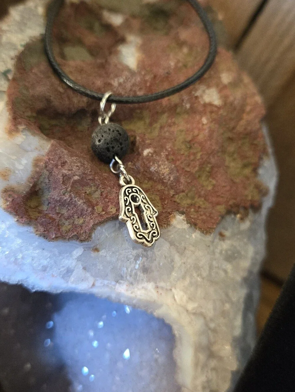 Hamsa Hand Aromatherapy Diffuser Necklace